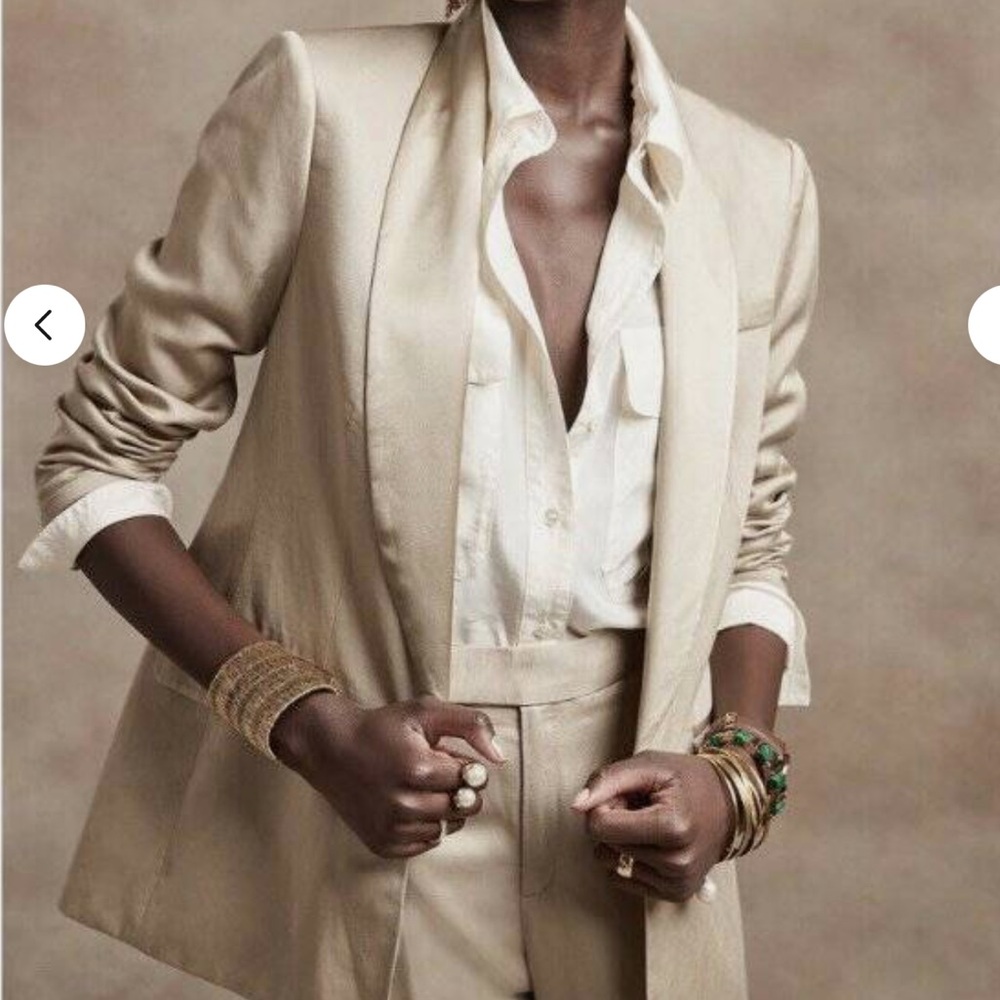 NWT BANANA REPUBLIC MAVERICK TAN TUXEDO BLAZER JACKET Size 14 TALL